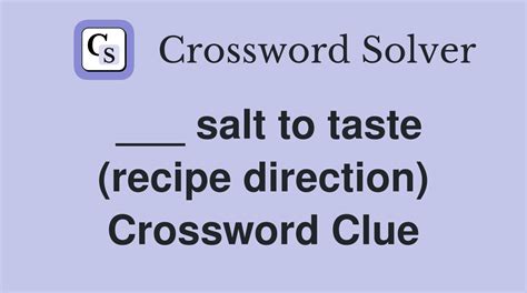 recipe direction crossword clue